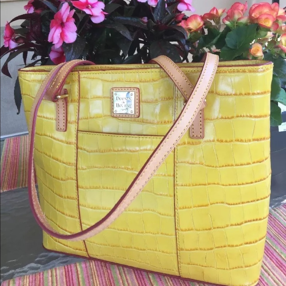 Dooney & Bourke Croco Embossed Lemon Lexington
